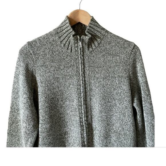 L.L Bean Full Zip Knit Sweater Mock Neck Sweater - Picture 6 of 7